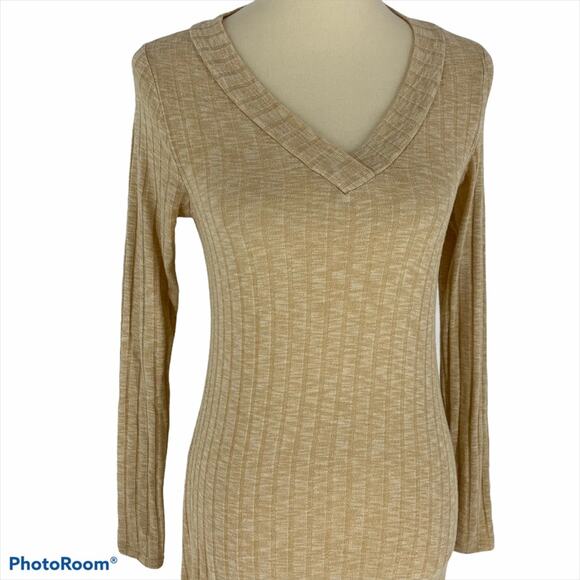 Anthropologie Deletta Tan Ribbed Tunic Top Women's Size XS - Picture 6 of 9